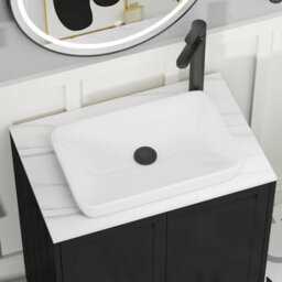 Royal Bathrooms Royal Bathroom Elmore 700mm Classic White Wall Mounted Countertop Bathroom Vanity Unit 2 Drawer With Qubix Basin - thumbnail 4