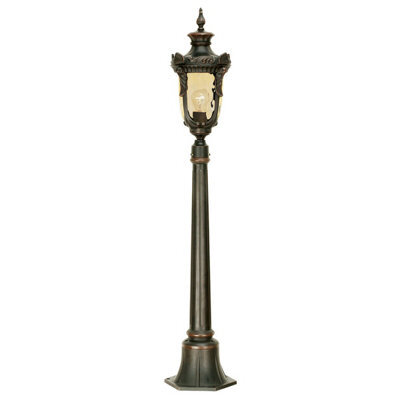Outdoor Ip44 1 Bulb Short Mini Lamp Post Pillar Old Bronze Led E27 100W