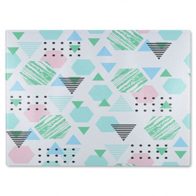 Benjamin Tate Design Geometric Shapes Glass Chopping Boarddesigner Style - image 1