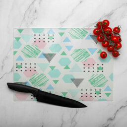 Benjamin Tate Design Geometric Shapes Glass Chopping Boarddesigner Style - thumbnail 3