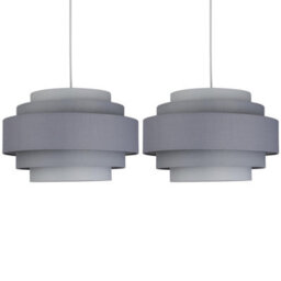 First Choice Lighting Pair Of Grey Ombre 5 Tier Light Shades - thumbnail 1