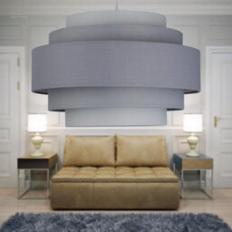 First Choice Lighting Pair Of Grey Ombre 5 Tier Light Shades - thumbnail 7