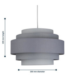 First Choice Lighting Pair Of Grey Ombre 5 Tier Light Shades - thumbnail 5