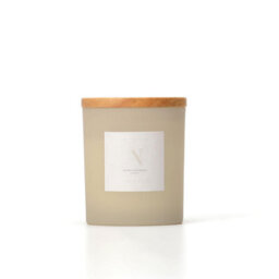 Aroma Naturals Frosted Decadence Glass Candle - Vanilla Bean Scent - thumbnail 1