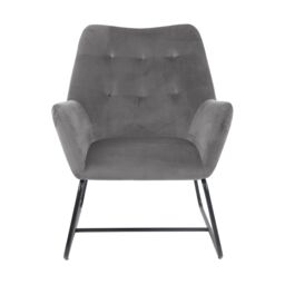 Turio Grey Velvet Effect Relaxer Chair (H)800mm (W)650mm (D)815mm - thumbnail 3