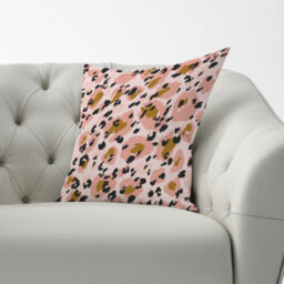 Warren Reed Designer Hand Drawn Pink Leopard Print Cushions 60Cm X 60Cm - thumbnail 2