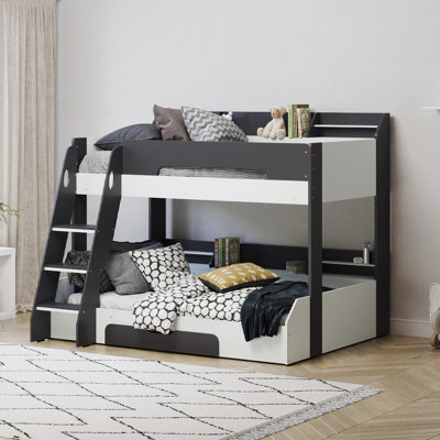 Flair Flick Triple Wooden Bunk Bed With Storage - Grey - image 1