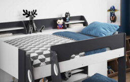 Flair Flick Triple Wooden Bunk Bed With Storage - Grey - thumbnail 3
