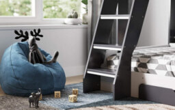 Flair Flick Triple Wooden Bunk Bed With Storage - Grey - thumbnail 4