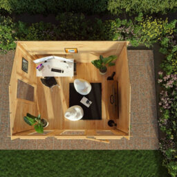 Mercia 3.5 X 3 M Reverse Apex Log Cabin - 19 mm - Timber - L313.4 X W352.8 X H259.5 Cm - Brown - thumbnail 4