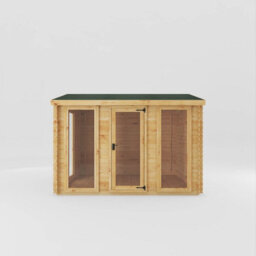 Mercia 3.5 X 3 M Reverse Apex Log Cabin - 19 mm - Timber - L313.4 X W352.8 X H259.5 Cm - Brown - thumbnail 3