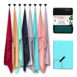 Snug Rug Microfibre Beach Towel Super Absorbent Quick Drying Lightweight Large 80 X 160Cm - Crystal Sea Blue - thumbnail 6