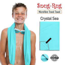 Snug Rug Microfibre Beach Towel Super Absorbent Quick Drying Lightweight Large 80 X 160Cm - Crystal Sea Blue - thumbnail 7
