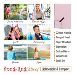 Snug Rug Microfibre Beach Towel Super Absorbent Quick Drying Lightweight Large 80 X 160Cm - Crystal Sea Blue - thumbnail 4