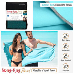 Snug Rug Microfibre Beach Towel Super Absorbent Quick Drying Lightweight Large 80 X 160Cm - Crystal Sea Blue - thumbnail 5