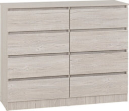 Seconique Malvern 8 Drawer Chest In Beige Urban Snow Finish Recessed Handles - thumbnail 2