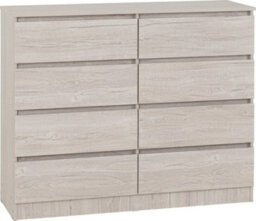 Seconique Malvern 8 Drawer Chest In Beige Urban Snow Finish Recessed Handles - thumbnail 1
