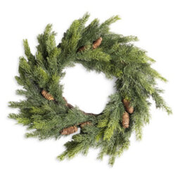 Shatchi Fir Wreath 60Cm Pe Material Artificial Touch Christmas Wreath For Home