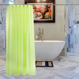 Neel Blue Lime Green Shower Curtain With 12 Hooks, Mould & Mildew Resistant - 180X180Cm - thumbnail 6