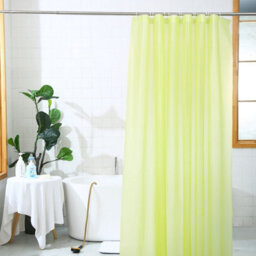 Neel Blue Lime Green Shower Curtain With 12 Hooks, Mould & Mildew Resistant - 180X180Cm