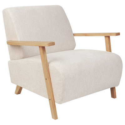 Beliani Armchair Lesja Fabric Light Beige - image 1