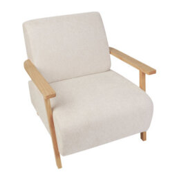 Beliani Armchair Lesja Fabric Light Beige - thumbnail 6