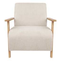 Beliani Armchair Lesja Fabric Light Beige - thumbnail 4