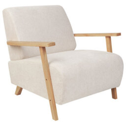 Beliani Armchair Lesja Fabric Light Beige - thumbnail 1