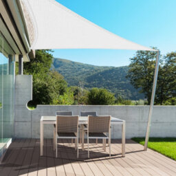 Floordirekt Casa Pura Triangular Polyester Sun Shade Sail Uv Weatherproof Water Repellent Garden Balcony White 3.6 X 3.6 X 5.1 M - thumbnail 2