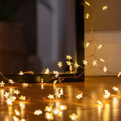 720 Warm White Led Micro Star Garland Fairy Lights 22M Plug In Indoor And Outdoor Use - image 1