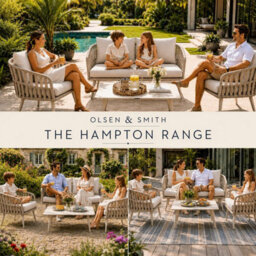 Olsen & Smith Hampton 4 Seater 5 Pcs Outdoor Garden Sofa Set 2 Seat Sofa, 2 Armchairs & Table Rust-Resistant Aluminium Frame - thumbnail 6