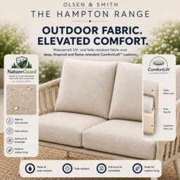 Olsen & Smith Hampton 4 Seater 5 Pcs Outdoor Garden Sofa Set 2 Seat Sofa, 2 Armchairs & Table Rust-Resistant Aluminium Frame - thumbnail 7