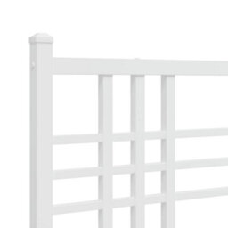 Berkfield Metal Bed Frame Without Mattress With Headboard White 200X200Cm - thumbnail 7