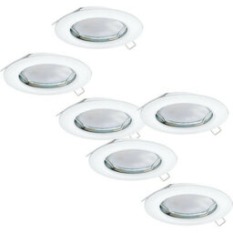 Flush And Recessed Ceiling Downlights - 2 Pack And 3 Pack In White Steel With Gu10 Bulbs - thumbnail 1