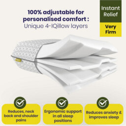 Brightr Sleep Brightr Eclipse Best Firm Pillow For Back & Neck Pain Relief - Adjustable Orthopedic Memory Foam Pillow For Side & Back Sleepers - thumbnail 2