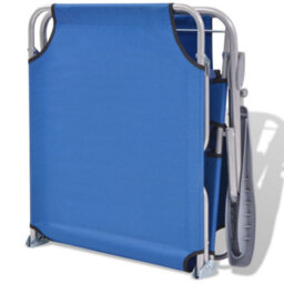 Berkfield Sun Lounger With Canopy Steel Blue - thumbnail 7