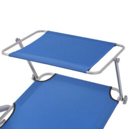 Berkfield Sun Lounger With Canopy Steel Blue - thumbnail 4