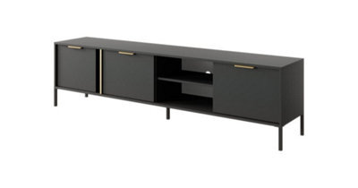 Arte Lars Tv Cabinet - Sleek Media Unit With Gold Accents, H540mm W2030mm D400mm - image 1