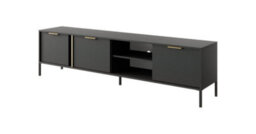 Arte Lars Tv Cabinet - Sleek Media Unit With Gold Accents, H540mm W2030mm D400mm