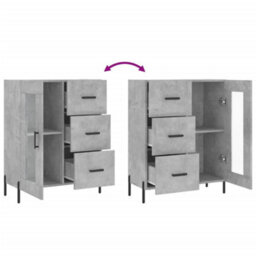 Berkfield Classic Sideboard Concrete Grey 69.5X34X90 Cm Engineered Wood - thumbnail 9