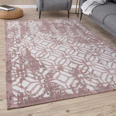 The Rugs Carina Collection  Rugs In Pink 6933 Non-Slip Machine Washable - image 1