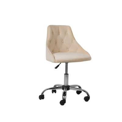 Beliani Desk Chair Parrish Velvet Beige - image 1
