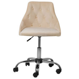 Beliani Desk Chair Parrish Velvet Beige - thumbnail 4