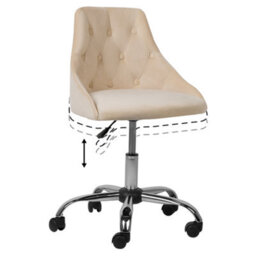 Beliani Desk Chair Parrish Velvet Beige - thumbnail 7