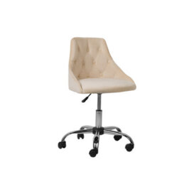 Beliani Desk Chair Parrish Velvet Beige - thumbnail 1