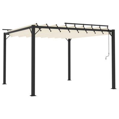 Berkfield Modern Gazebo With Louvered Roof 3X3 M Cream Fabric And Aluminium - image 1