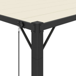 Berkfield Modern Gazebo With Louvered Roof 3X3 M Cream Fabric And Aluminium - thumbnail 7