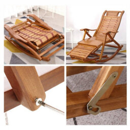 Brown 2 In 1 Folding Recliner&rocking Chair Sun Lounge Patio Pool Lounger Rocking Swing Chair - thumbnail 4