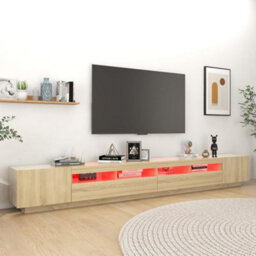 Vidaxl Tv Cabinet With Led Lights Sonoma Oak 300X35X40 Cm - thumbnail 4