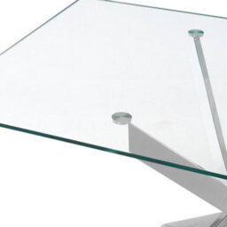 Home Detail Lila 120Cm Rectangle Glass Dining Table With Silver Legs - thumbnail 4